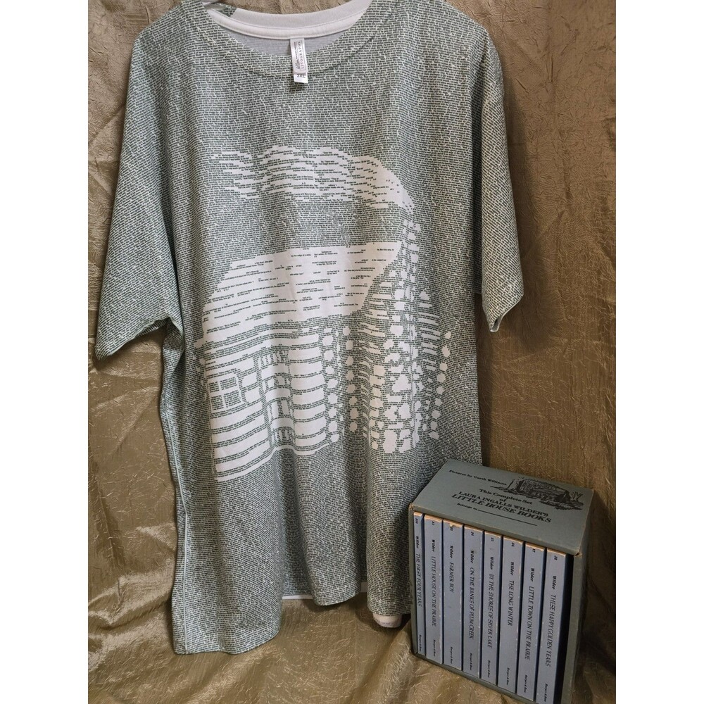 Vintage 1971 Little House Complete 8 Book Boxed Set + 2XL Litographs Tee